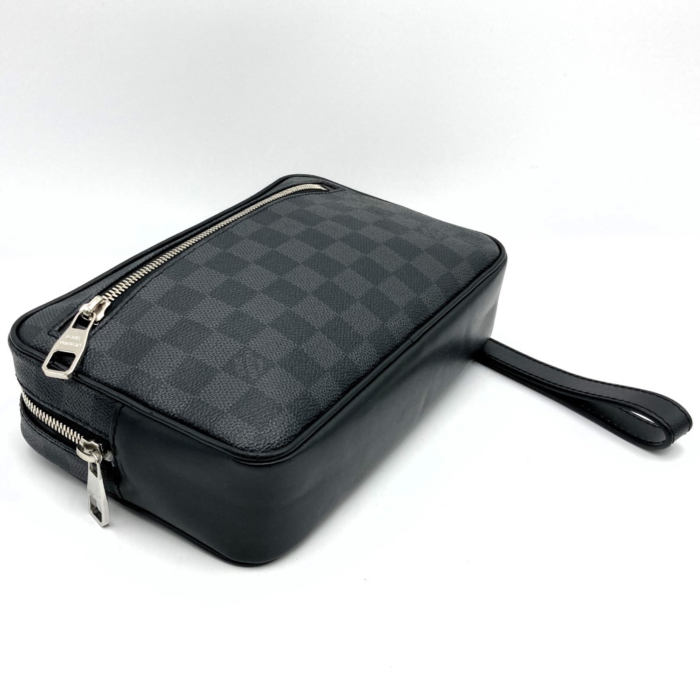 Louis Vuitton Clutch Black Bag Canvas Graphite Kasai Damier Pochette - Picture 4 of 10